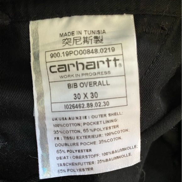 Carhartt Work in Progress Bib overalls 30 x 30 WIP - Picture 5 of 5